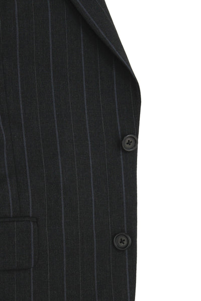 Burberry London Mens 2 Piece Wool Striped Suit Jacket Gray Size 38