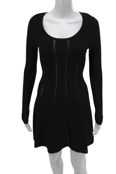 Zimmermann Women Fit & Flare Black Scoop Neck Long Sleeve Dress Viscose Size 0