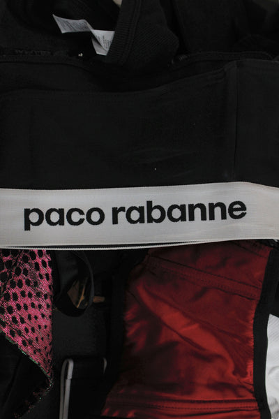 Paco Rabanne Women Off Shoulder Cropped Tank Black Viscose Size M