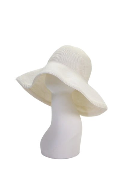Eric Javits Womens Straw Woven Wide-Brim Sun Hat Cream One Size