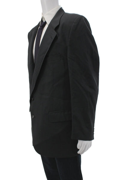 Burberry Mens Houndstooth Wool Coat Black Size L
