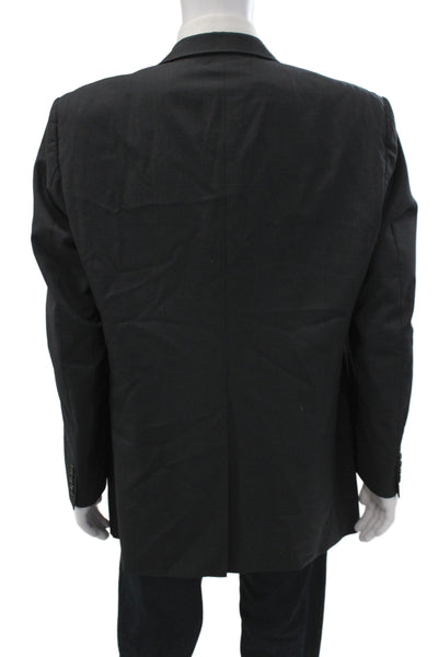 Burberry Mens Houndstooth Wool Coat Black Size L