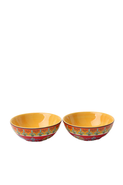 Designer Multicolor Caesars Palace Italian Pattern Collectible Bowls Set of 2