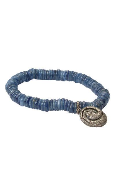 Loree Rodkin Womens 925 Silver Kyanite+Diamond+Sapphire Snake Stretch Bracelet