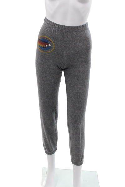 Aviator Nation Girls Elastic Waist Pull-On Sweatpants Gray Size 12