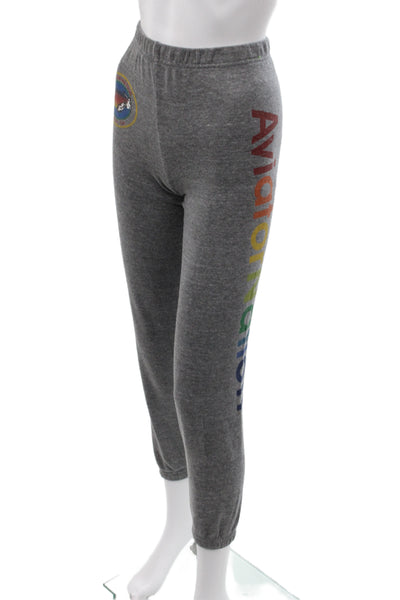 Aviator Nation Girls Elastic Waist Pull-On Sweatpants Gray Size 12