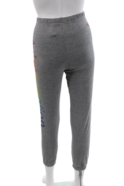 Aviator Nation Girls Elastic Waist Pull-On Sweatpants Gray Size 12