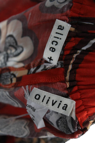 Alice + Olivia Womens Cropped Floral Silk Pants Multicolor Bohemian Size 2