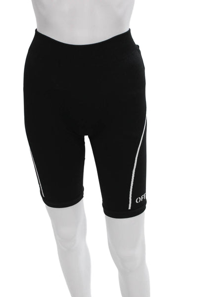 Off White Women Athletic Black Shorts Athleisure Size S
