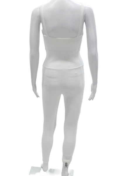 Live the Process Women White Unitard Sleeveless Supplex Petite Size S