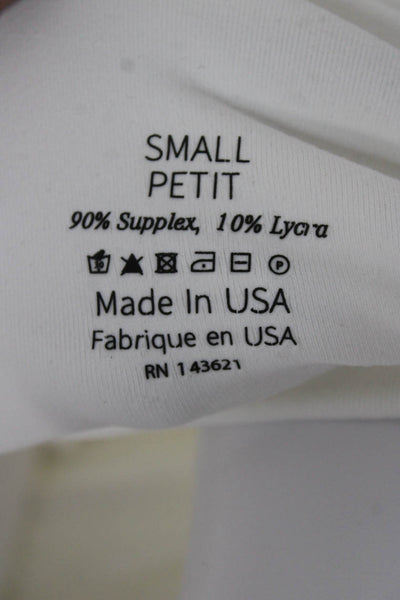 Live the Process Women White Unitard Sleeveless Supplex Petite Size S