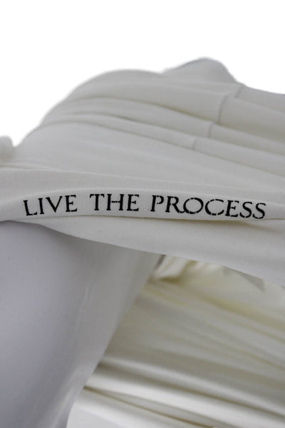 Live the Process Women White Unitard Sleeveless Supplex Petite Size S