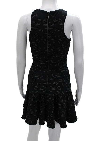 Artelier Nicole Miller Women Fit & Flare Black High Neck Dress Knee Size 4