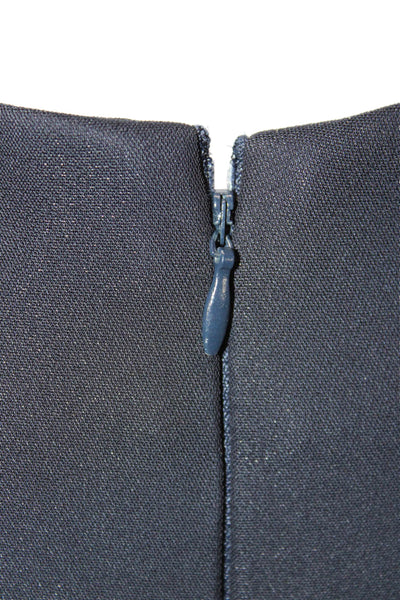 Zac Posen Women Pencil Dress Black V-Neck Cap Sleeve Zip Polyamide Size 6