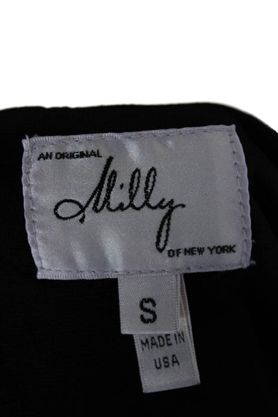 Milly Of New York Women Black Sheath Dress Long Sleeve Knee-Length Size S