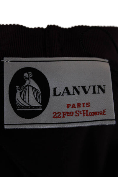 Lanvin Womens Purple Striped Viscose Crew Neck Shift Dress Short Sleeve Size S