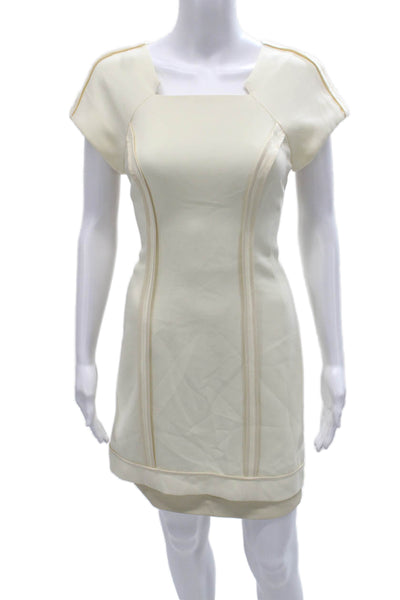 Rag & Bone Womens Sheath Dress Ivory Square Neck Knee Size 4