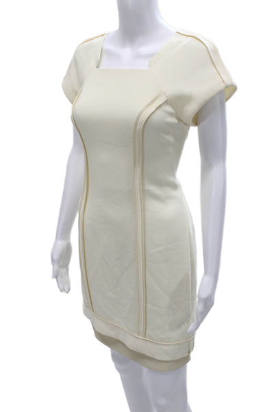 Rag & Bone Womens Sheath Dress Ivory Square Neck Knee Size 4
