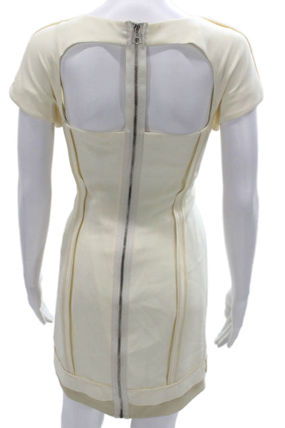 Rag & Bone Womens Sheath Dress Ivory Square Neck Knee Size 4