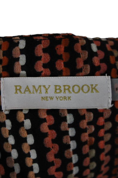 Ramy Brook Women Fit & Flare Multicolor V Neck Short Sleeve Dress Size XS