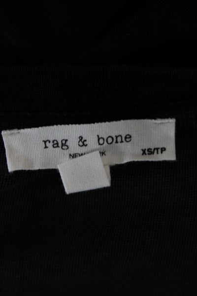 Rag & Bone Womens Black Striped T-Shirt Dress Short Sleeve Size XS
