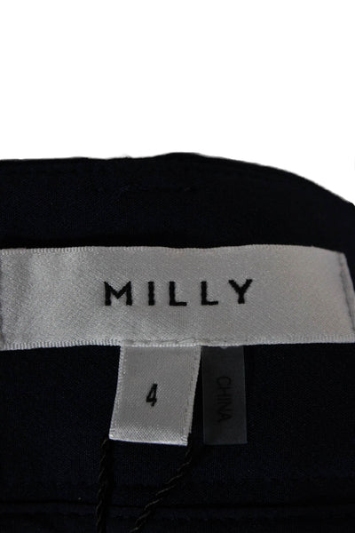 Milly Womens Dress Pants Blue Polyester Zip Inseam 25 Size 4