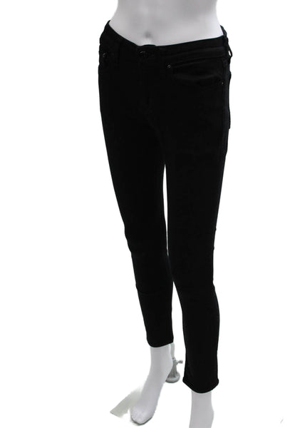 Rag & Bone Women Skinny Jeans Black High Rise Cotton Zip Size 26