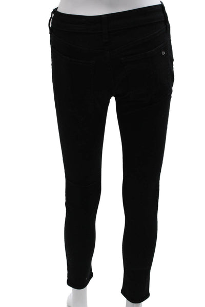 Rag & Bone Women Skinny Jeans Black High Rise Cotton Zip Size 26