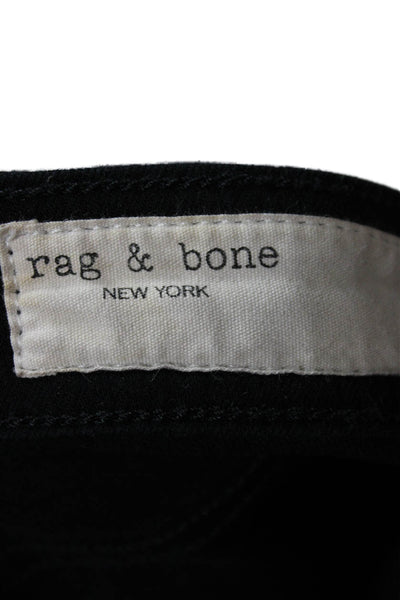 Rag & Bone Women Skinny Jeans Black High Rise Cotton Zip Size 26