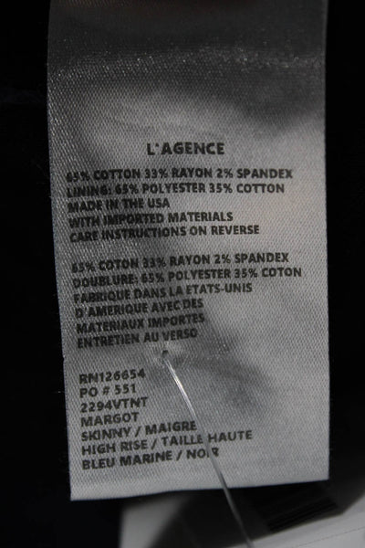 L'Agence Womens Skinny Blue Cotton Pants Size 27