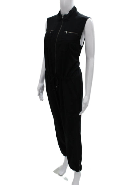 Haute Hippie Womens Black Collared Sleeveless Jumpsuit Size S