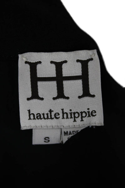 Haute Hippie Womens Black Collared Sleeveless Jumpsuit Size S