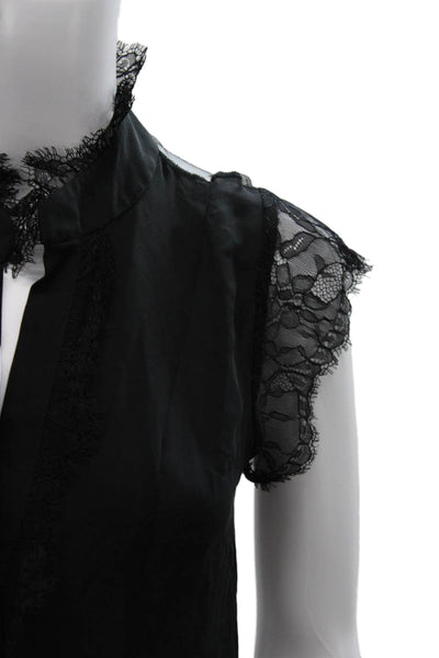Haute Hippie Women Black Silk High Neck Sleeveless Basic Blouse Size S