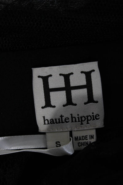 Haute Hippie Women Black Silk High Neck Sleeveless Basic Blouse Size S