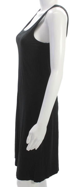 Theory Women Tank Dress Black Cotton Scoop Neck Sleeveless Knee Length Size M