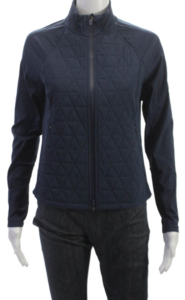Johnnie-o Womens Track Jacket Blue Geometric Size S