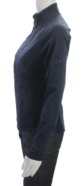 Johnnie-o Womens Track Jacket Blue Geometric Size S