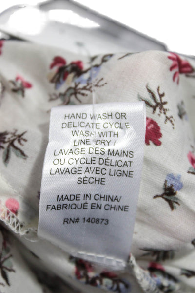 Love Shack Fancy Women Cropped Floral Square Neck Blouse Multicolor Size L
