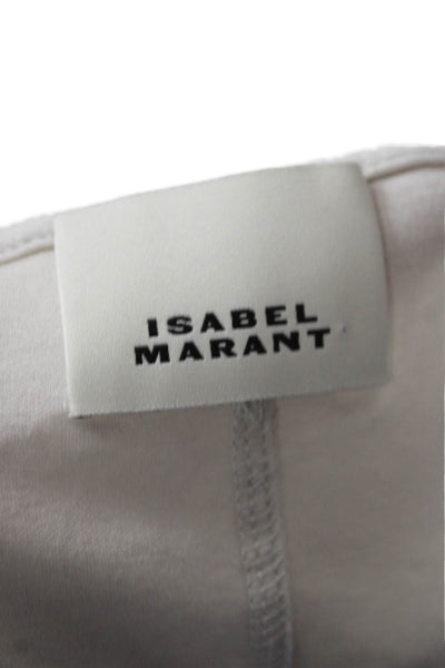 Isabel Marant Women Jersey T-Shirt Beige Cotton Short Sleeve Round Neck Size S