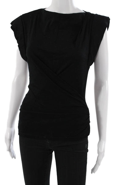 Isabel Marant Womens Black Jersey T-Shirt Boat Neck Short Sleeve Size S