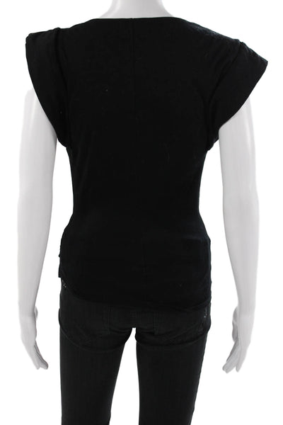 Isabel Marant Womens Black Jersey T-Shirt Boat Neck Short Sleeve Size S