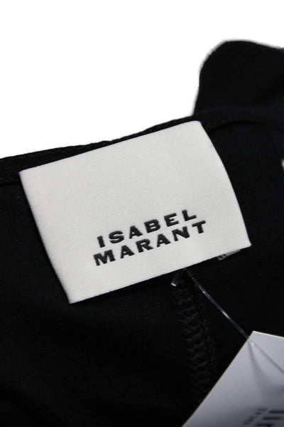Isabel Marant Womens Black Jersey T-Shirt Boat Neck Short Sleeve Size S