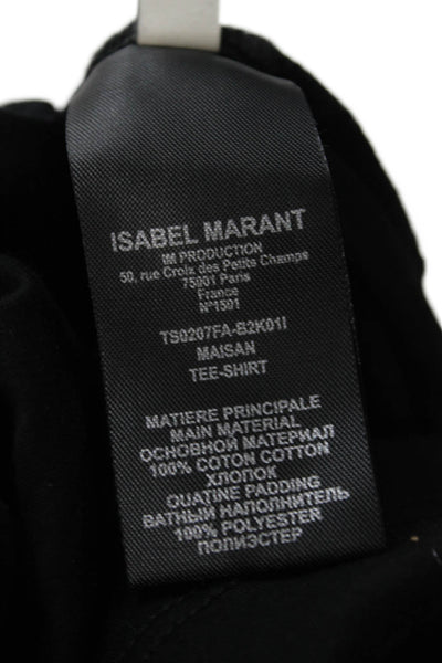Isabel Marant Womens Black Jersey T-Shirt Boat Neck Short Sleeve Size S