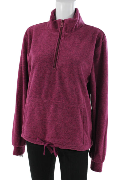 Beyond Yoga Women Pullover Sweatshirt Mock Neck Long Sleeve Purple Size S