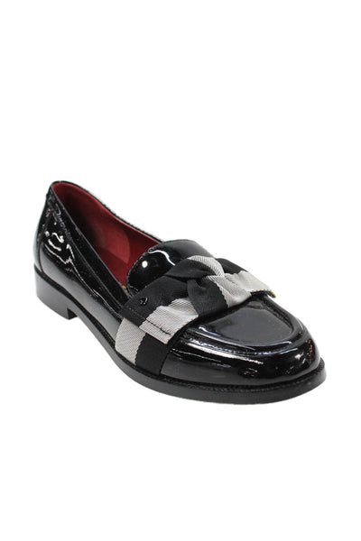 Kate Spade New York Womens Patent Leather Bow Front Loafers Black Size 6.5 B