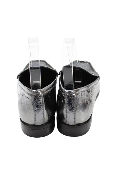 Michael Michael Kors Womens Leather Slide On Loafers Silver Size 6.5 Medium