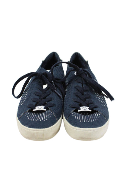 Michael Michael Kors Womens Knit Low Top Sneakers Navy Blue Size 7 Medium