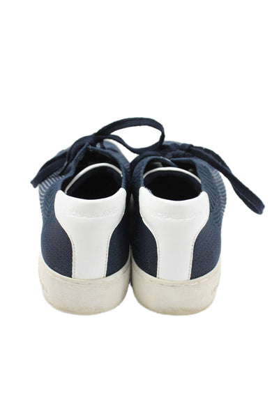 Michael Michael Kors Womens Knit Low Top Sneakers Navy Blue Size 7 Medium