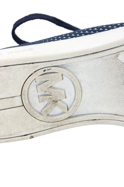 Michael Michael Kors Womens Knit Low Top Sneakers Navy Blue Size 7 Medium