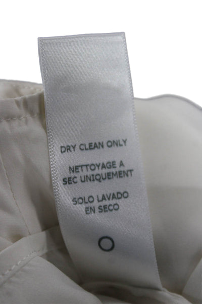 Frame Shirt Women Basic Silk Sleeveless Collared White Blouse Size M